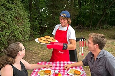 Budweiser Grilling Mitt and Barbecue Apron- Tailgating BBQ Apron & Extra Long Heat Resistant Oven Mitt