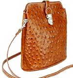 DELARA Schultertasche Leder cognac