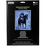 Epson Signature Worthy Paper Sample Pack, 8-1/2 x 11 Inches, Assorted Finishes, 14 Sheets/Pack (EPSS045234)