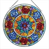 IMAGE OF Tiffany Style Roses Window Panel