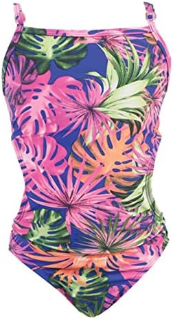 Girl's Cutout One Piece Swimsuit (6-8, Tropical Blue)