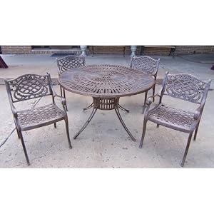 Sunray 5-pc. Dining Set - Antique Bronze by Porch Furniture