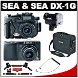 Sea & Sea DX-1G Digital Camera and Sea and Sea Underwater/Waterproof Housing Set with YS-01 Strobe Flash, Sea Arm, Optical Cable & Case