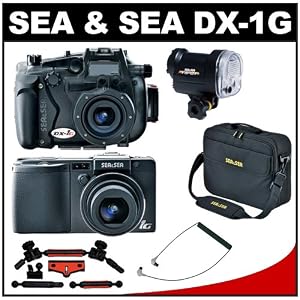 Sea & Sea DX-1G Digital Camera and Sea and Sea Underwater/Waterproof Housing Set with YS-01 Strobe Flash, Sea Arm, Optical Cable & Case