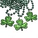 Prextex 12 Piece St Patrick's Beaded Shamrock Charmed Necklaces With Shamrock Pin