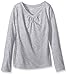 French Toast Girls' Big Long Sleeve V-Neck Tee, Heather Gray, L (10/12)