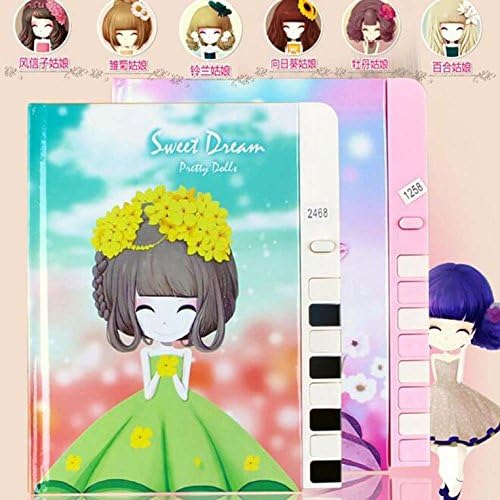 AxiEr Cute Flower Girl Pattern My Password Journal