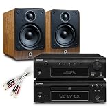 Denon D-F107DAB (Black) micro separates CD (inc front iPod compatible USB input) / DAB receiver  + Q Acoustics 2010 speakers (Walnut) + 2 x 5m QED Original speaker cable with 4mm plugs. 2 Year Guarantee.