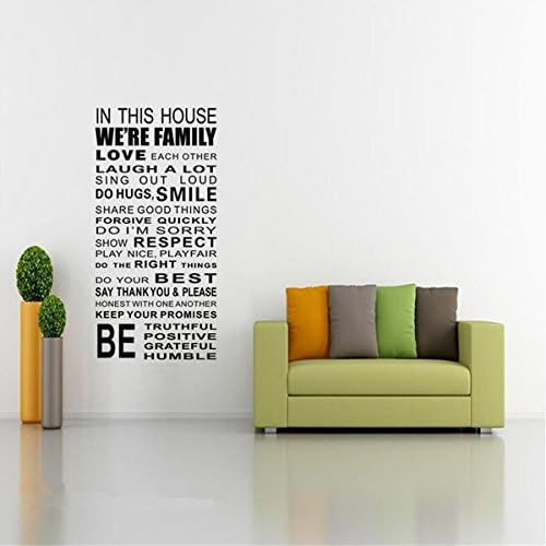 Family House Rules Quote Black Wall Decal Sticker Wall Lettering Wall Art : By Fong1Shop