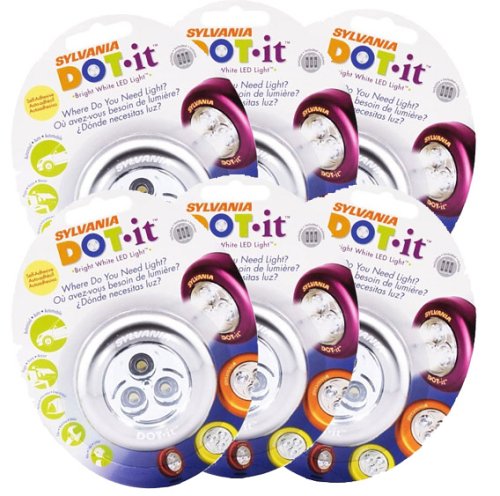 Buy Sylvania Dot-It Self-Adhesive Bright White LED Light, Silver, 6-PACK online at Discounted New and Used prices. Delivered to your door with Off-The-Bookshelf.