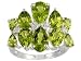 7.70CTW PERIDOT WITH .11CTW WHITE TOPAZ STERLING SILVER RING