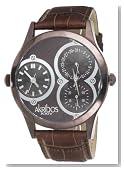 Akribos XXIV Men's AKG202-BR 'Quasar' Dual-Time Watch