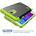 Caseology® Samsung Galaxy Note 4 Case, [Matte Armor] [Black/Lime Green] Duel Layer [ Shock Proof] Impact Resistant Cover