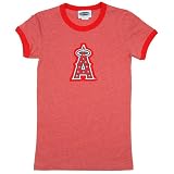 Los Angeles Angels of Anaheim Women's Heather Ringer T-shirt with Swarovski Crystals by Majestic Threads
