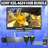 Sony Bravia Z-Series KDL-46Z4100/B 46-Inch 1080p (Black) and Wall Mount Accessory Kit with Flat Pane