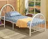 3 Pieces Twin Bed in White Finish by Poundex