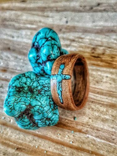 Cross inlaid bentwood ring