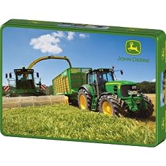 Schmidt Spiele 55583 - John Deere, 7530 Premium Traktor mit 7950i Feldh�cksler, 200 Teile Puzzle, in Metalldose