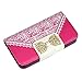 ABC Hot Pink Fashion Girl Woman Fresh Sweet Cute Flip Wallet Leather Case Cover for Iphone 4 4s 4g