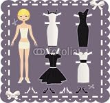 Wallmonkeys Peel and Stick Wall Decals - Retro Paper Doll - 24"W x 23"H Removable Graphic