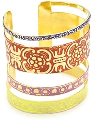 Sibilia Zurita Mix Colors Over 24K Gold Plated Cuff Bracelet