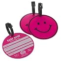 Jumbo Smiley Face Luggage Tags - Pink