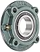 NTN UKFC217D1 Light Duty Piloted Flange Bearing, 4 Bolts, Adapter Mounted, Regreasable, Contact and Flinger Seals, Cast Iron, 75mm Bore, 8-3/16