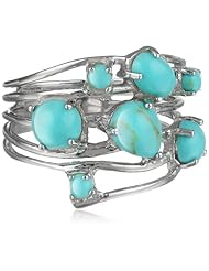 Sterling Silver Turquoise Multi-Stone Ring, Size 8