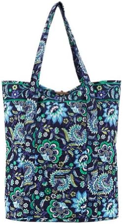 Quilted Purse, Handbag, Wallet - Tropical Blue, Floral Baja Blue Carry All Travel