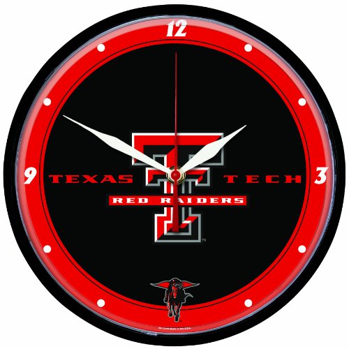 NCAA Texas Tech Red Round Clock