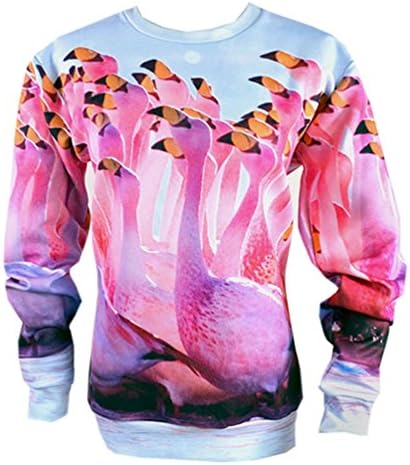 Funny Crewneck 3D Sweatshirts Hoodies Flamingo Medium