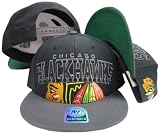 Chicago Blackhawks Black Two Tone Snapback Adjustable Plastic Snap Back Hat/Cap