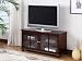 Cherry Finish Double Door Plasma TV Stand Entertainment Center With Storage