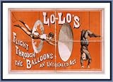 Historic Framed Theater Poster (M), Lolos flight through the balloons an unequaled act