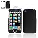 Black Rubber Feel with White Diamonds Snap-On Cover Hard Case Cell Phone Protector for Apple iPhone i-Phone 3G