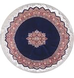 58 x 59 Pak Persian Area Rug with Silk & Wool Pile - | a 6x6 Round Rug | An Authentic Hand Knotted Pak Persian Silk and Wool Rug