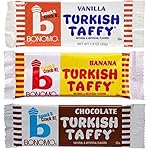 Bonomo Turkish Taffy Candy 3 Flavor 9 Bar Variety Bundle: (3) Bonomo Vanilla Turkish Taffy, (3) Bonomo Chocolate Turkish Taffy, and (3) Bonomo Banana Turkish Taffy, 1.5 Oz. Ea. (9 Bars Total)