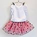 FEITONG Kids Girls Rabbit Bow Pattern Shirt Top Polka Dot Skirt