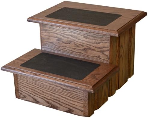 Deep Walnut Finished Solid Oak Step Stool With Non Slip Pad on a  Solid Tread 11 ½" Tall