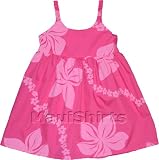 Elastic Strap Dress - Little Lei Empire Drawstring Back Tie Hawaiian Aloha Sundress - Infant, Toddler, and Small Girl Size