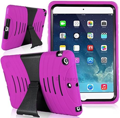 iPad Mini Lightweight Hard Shell Case with Built in Stand. Dual Layer Shock Absorbing Case Designed for the New iPad mini / iPad mini Retina / iPad mini 2(Pink)