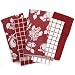 Red & White Fruit Egyptian Cotton Kitchen Towels - Set of 5