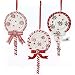 Set of 3 Peppermint Twist Red & White Swirl Lollipop Christmas Ornaments
