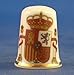 Porcelain China Collectable Thimble - National Emblem of Spain -- Free Gift Box