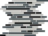 Arizona Tile 12 by 12-Inch Skylights Stack Glossy Blend Glass Tile, Grey, 8-Pack