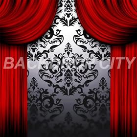 10'x10' Club Red Drapes Hip Hop Background Backdrop
