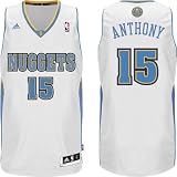 Men's Carmelo Anthony #15 Denver Nuggets NBA Swingman Basketball Jersey by Adidas (White-Carolina)(Size=X-LARGE)