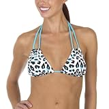 Xhilaration® Juniors Artic Leopard Print Triangle Bikini Swim Top - Black/White