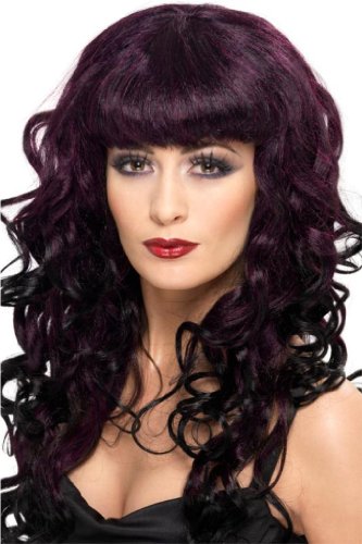 Imagen principal de Smiffy's Siren Wig Plum Long, Curly (Long, Plum) (peluca)