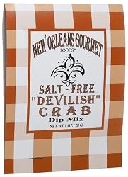 New Orleans Gourmet Foods Salt-Free Devilish Crab Dip Mix, 1-Ounce Bags (Pack of 8)